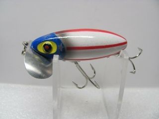 Ex,  Arbogast 5/8 Oz.  Jitterbug In Red,  White And Blue Pattern