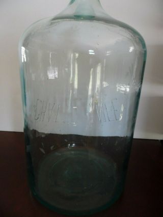ANTIQUE 1928 CHATTOLANEE,  MD GLASS 5 GALLON WATER BOTTLE MARKED 3