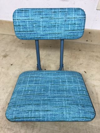 Vintage/mcm Turquoise/aqua Folding Clamp - On Stadium/boat/fishing Seat/chair