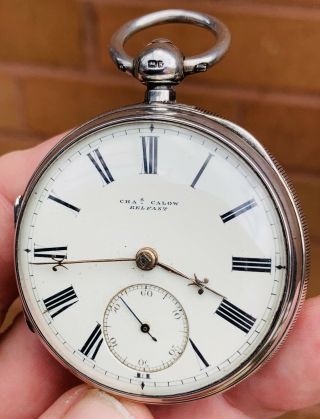 A Gents Fine Quality Antique Solid Silver Early Belfast Fusee Pocket Watch 1893.