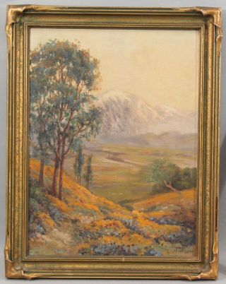 Jd Frye American Impressionist Mountain Landscape Oil Painting Batwing Frame,  Nr