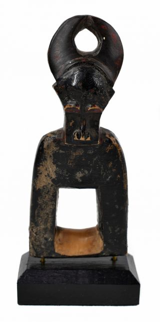 Baule Figural Heddle Pulley Custom Stand Ivory Coast African Art