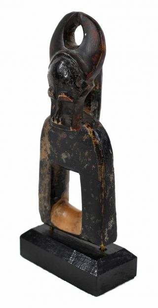 Baule Figural Heddle Pulley Custom Stand Ivory Coast African Art 2
