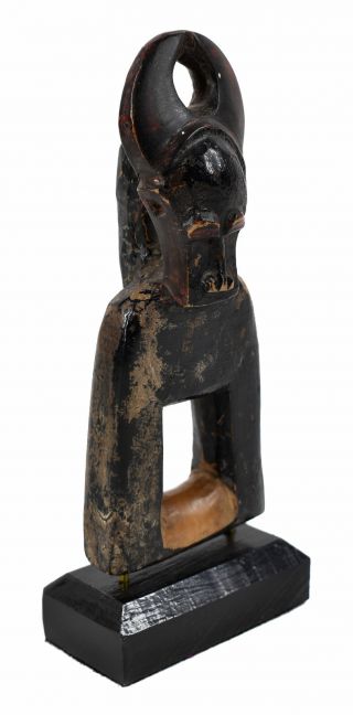 Baule Figural Heddle Pulley Custom Stand Ivory Coast African Art 3