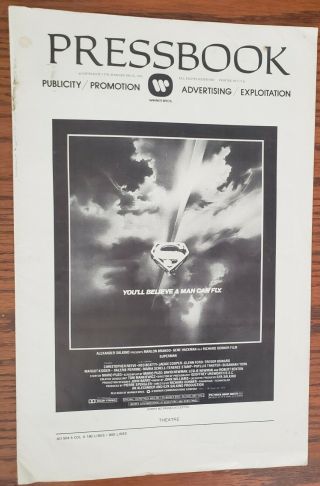 Vintage Pressbook 1978 Superman 30 Pages 11x17 " W/posters/articles Chris Reeve