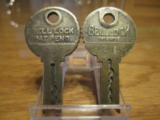 Vintage Mills Novelty Co.  Chicago Slot Machine Brass Keys (2) - - Last of the Keys 2