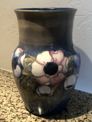 Antique C 1935 William Walter Moorcroft Pottery Large Floral Pattern Vase 9 1/2