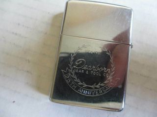 Vintage 1961 Dearborn Gear And Tool Co.  25th Anniversary Zippo Lighter