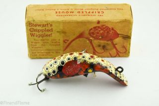 Vintage Rare Bud Stewart Crippled Wiggler Minnow Antique Fishing Lure Rk2