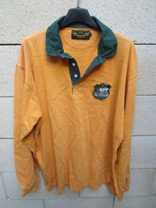 Vintage Maillot Rugby Australie Australia Shirt Wallabies Coton Années 80 Xl
