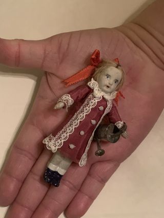 Sweet Tiny Antique German,  Dollhouse Doll.