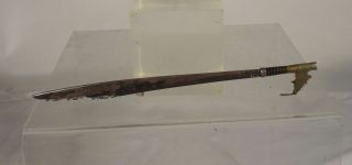 Antique South East Asian Borneo Headhunters Knife Silver Letter Opener Miniature