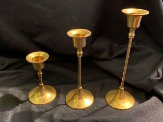 Vintage 3 Tier Brass Candle Stick Holders