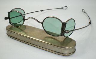 Antique Civil War Era Double D Railroad Spectacles Vintage Eyeglasses