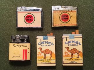 Vintage Lucky Strike Lighters,  Camel Lighters,  Continental Japan Gc