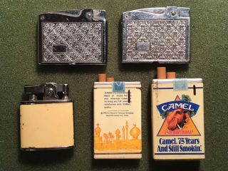 Vintage Lucky Strike Lighters,  Camel Lighters,  Continental Japan GC 2