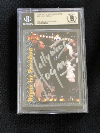 Hulk Hogan 1999 Topps Wcw/nwo Nitro Signed Autograph Card Beckett Bas Authentic