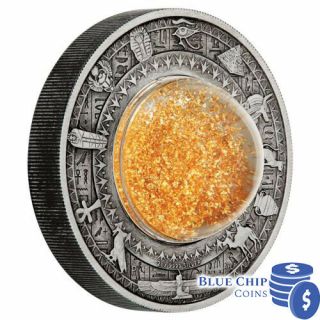 2019 $2 Golden Treasures Of Ancient Egypt 2oz Silver Antiqued Coin Numbered 1413