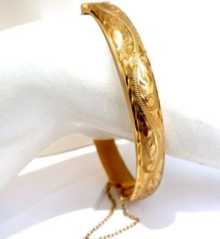 Antique Vintage 9ct Rolled Gold Bangle 50 Microns 9ct R.  G Scrap Or Wear,