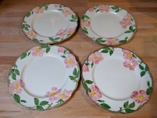 4 Franciscan Vintage Desert Rose Pattern Dinner Plates 10½ " Usa