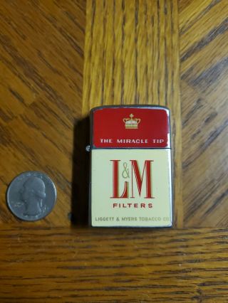 Vintage Continental L&m Cigarette Advertisement Lighter
