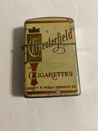 Vintage Continental Cigarette Lighter Advertising Chesterfield Cigarettes