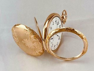 Antique 1900 Waltham Pocket Watch In 14k Gold Filled Ornate Fancy Case 12s Runs