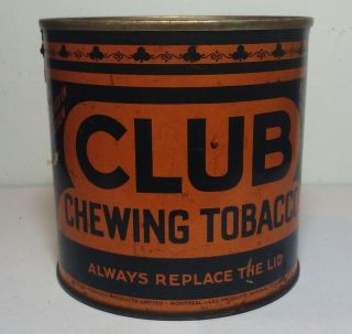 Vintage Club Chewing Tobacco Tin Imperial Tobacco Products Montreal Canada