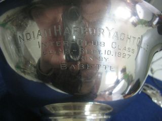 INDIAN HARBOR YACHT CLUB 1927 TROPHY BOWL.  STERLING SILVER by GORHAM STANDISH 2