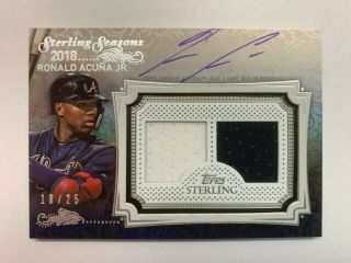 2020 Topps Sterling Ronald Acuna Jr Autograph Game Worn Dual Jersey Auto 18/25