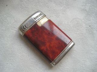 Metal Pocket Lighter By Ronson Metal Tobacciana Complete Brass And Red Enamel