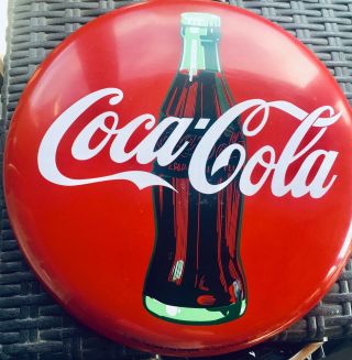 Vintage Coca Cola 12 Inch Metal Sign 1990 Tacker - Type “good Old Days”