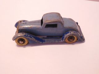 Vintage 1930s Tootsietoy Graham Coupe Two Tone Blue W White Rubber Tires