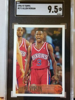 1996 - 97 Topps Basketball 171 Allen Iverson Rookie Rc Sgc 9.  5 Mt,  Priced To Sell