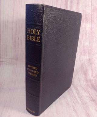 1952 Holy Bible Thomas Nelson Black Leather Rsv Revised Standard Version Vintage