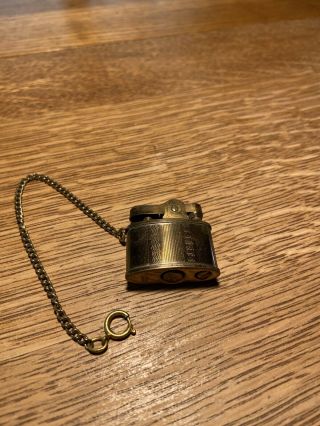 Vintage Pereline Japan Brass Lighter With Pocket Chain
