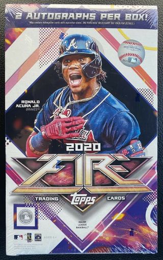2020 Topps Fire Baseball Hobby Box - 2 Auto Per Box