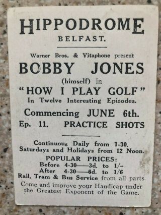 UNIQUE 1931 Bobby Jones Card 