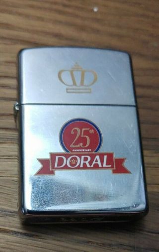 Vtg Doral 25th Anniversary Zippo Lighter