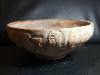 neareastern very old rare attractive historical terracotta relief bowl 2