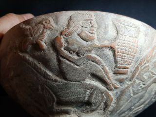 neareastern very old rare attractive historical terracotta relief bowl 3