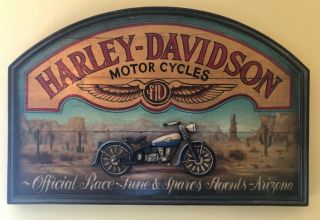 Harley Davidson Vintage Wood Wall Pub Sign