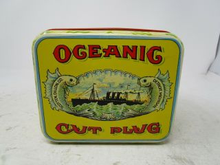 Vintage Oceanic Cut Plug Advertising Tin (scotten,  Dillon Company)