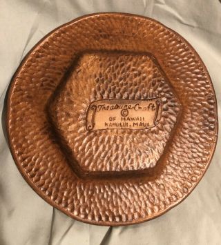 Vintage Tiki 1970 ' s Treasure Craft Souvenir Ashtray/Coin Tray USA HAWAII 2