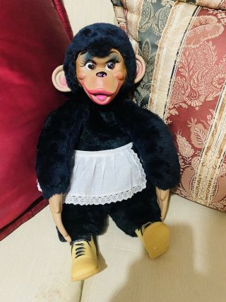 Vintage 1960’s Rubber Face Monkey Plush Toy Stuffed Animal