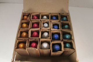 20 Vintage C - 9 1/4 Christmas Light Bulbs 5 Colors With / Box - Japan All