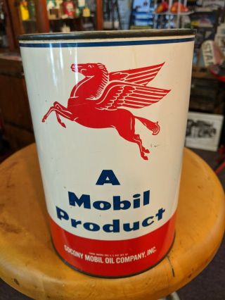 Vintage Mobilgrease Pegasus 5 Pound All Metal Can One