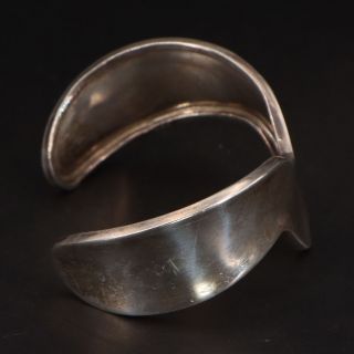 VTG Sterling Silver - MEXICO Modern Curved Solid 6.  5 