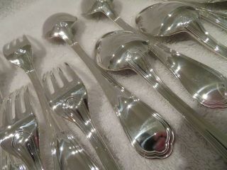 French Silverplate Dinner Cutlery Set 12p Christofle Spatours O55