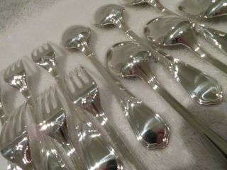 French Silverplate Dessert Luncheon Cutlery Set 12p Christofle Spatours